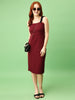 Attire Empire Women Bodycon Maroon Dress
