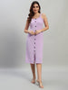 Women Bodycon Purple Below Knee Dress
