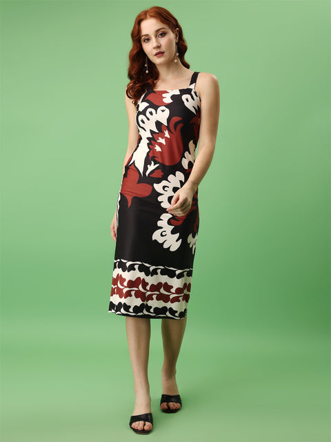 Attire Empire Women Bodycon Black & Brown Dress