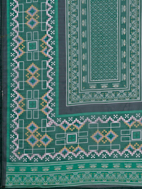 Attire Empire Women Silk Blend Green Embroidery Kurta & Pant & Printed Dupatta Set