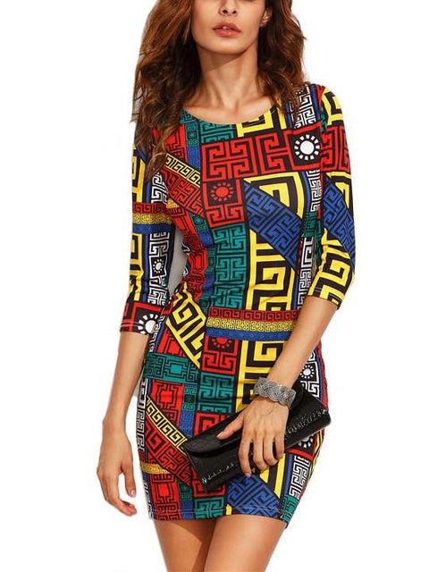 Attire Empire Women Bodycon Multicolour Dress