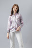 Regular FitPrinted Spread Collar Casual Purple Shirt