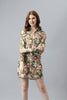 Regular Fit Spread Collar Casual Green Long Shirt