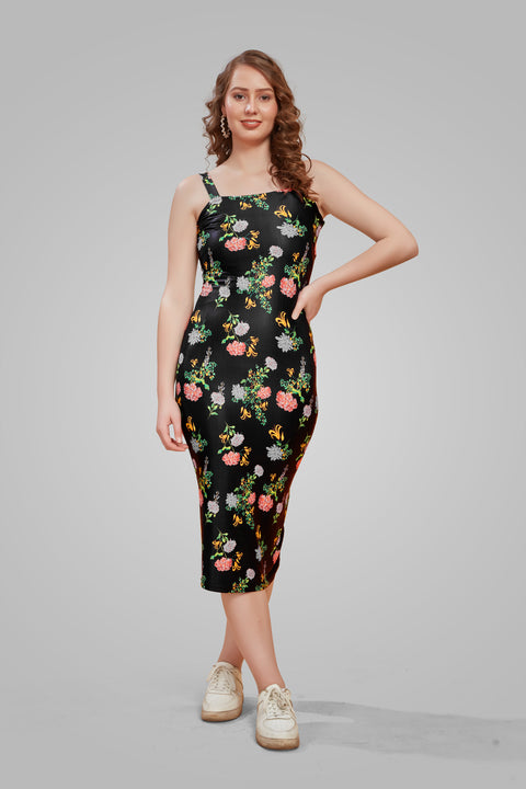 Attire Empire Women Bodycon Black Dress
