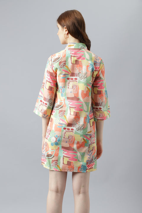 Attire Empire Women Regular Fit Multi-Coloured Spread Collar Casual Shirt