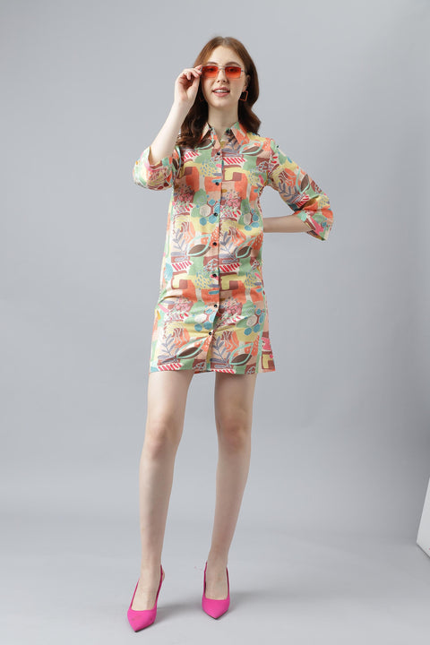 Attire Empire Women Regular Fit Multi-Coloured Spread Collar Casual Shirt