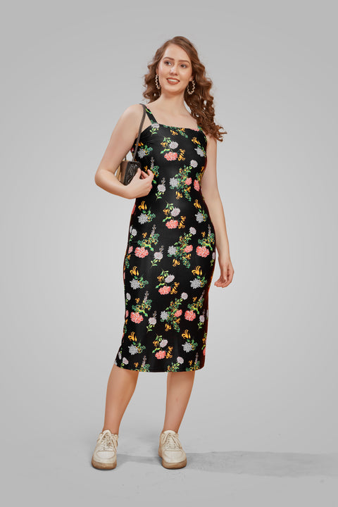 Attire Empire Women Bodycon Black Dress