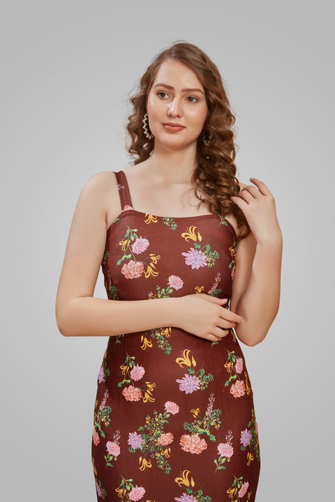 Attire Empire Women Bodycon BrownDress