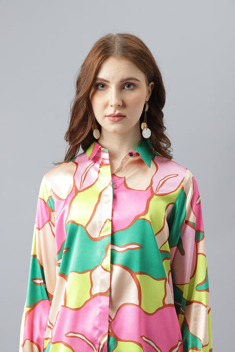 Attire Empire Women Regular Fit Printed Spread Collar Casual MultiColour Shirt