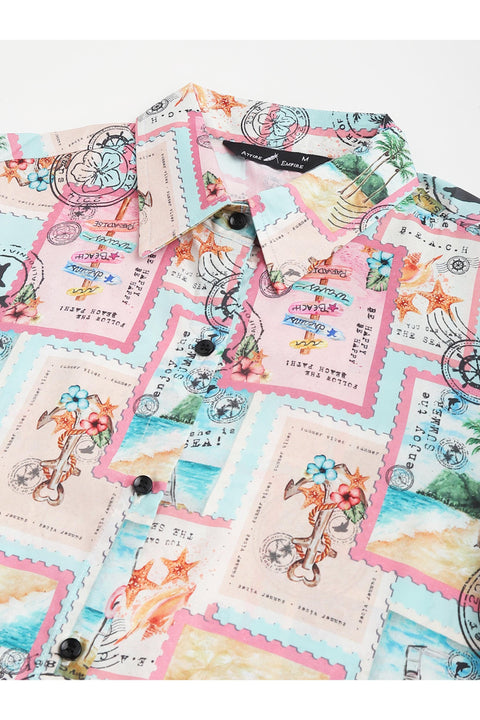 Attire Empire Women Regular Fit Spread Collar Casual Pink Shirt