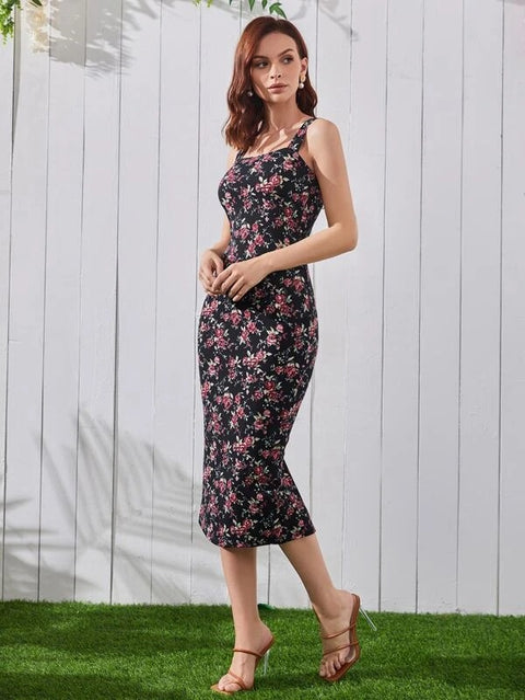 Attire Empire Women Bodycon Black Dress Black