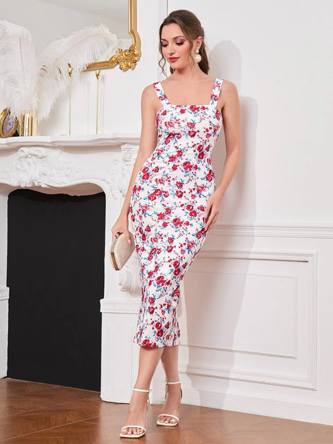 Attire Empire Women Bodycon White Dress