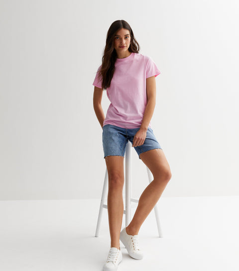 Attire Empire Women Pink Solid Round Neck T-shirt