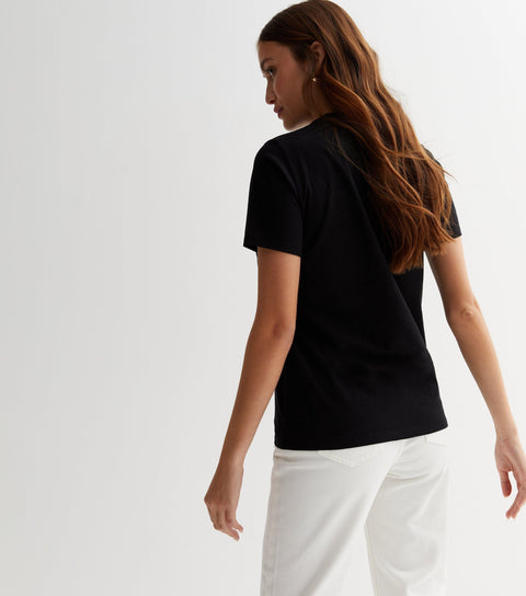 Attire Empire Women Black Solid Round Neck T-shirt