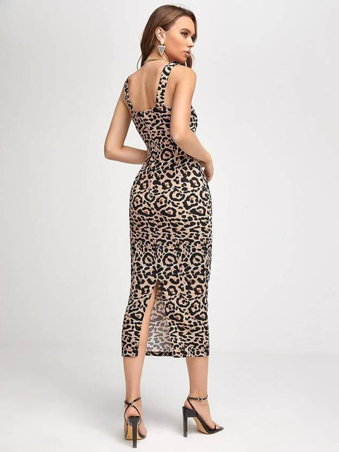 Women Bodycon Black, Beige Midi/Calf Length Dress