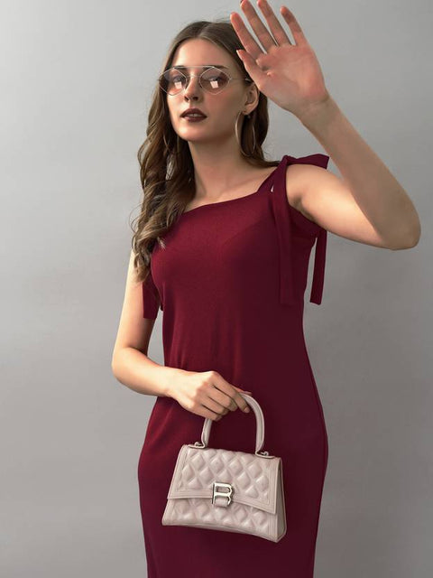 Women A-line Red Below Knee Dress