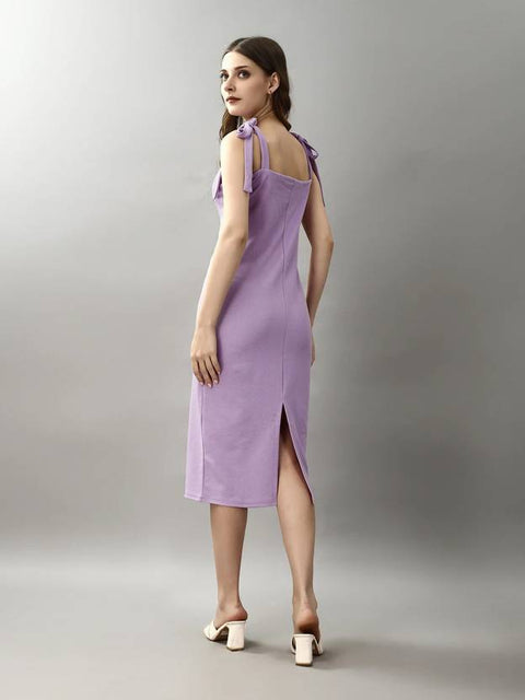 Women Bodycon Purple Midi/Calf Length Dress