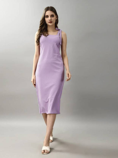 Women Bodycon Purple Midi/Calf Length Dress
