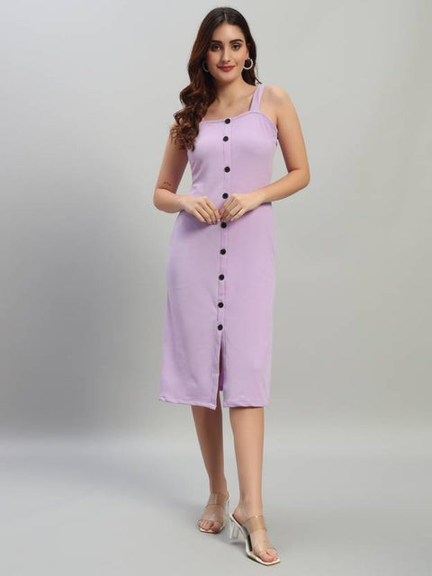 Bodycon Purple Below Knee Dress