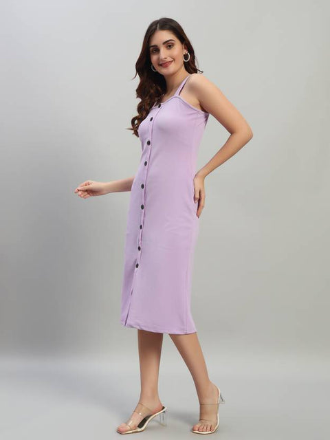 Bodycon Purple Below Knee Dress