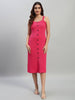 Women Bodycon Pink Below Knee Dress
