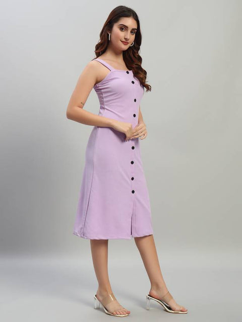 Bodycon Purple Below Knee Dress