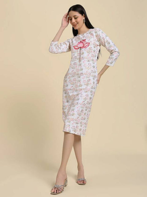 Women Bodycon White Midi/Calf Length Dress