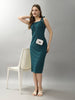 Women Bodycon Dark Green Midi/Calf Length Dress