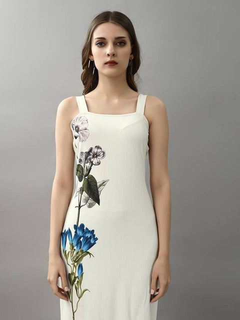 Women Bodycon White Midi/Calf Length Dress