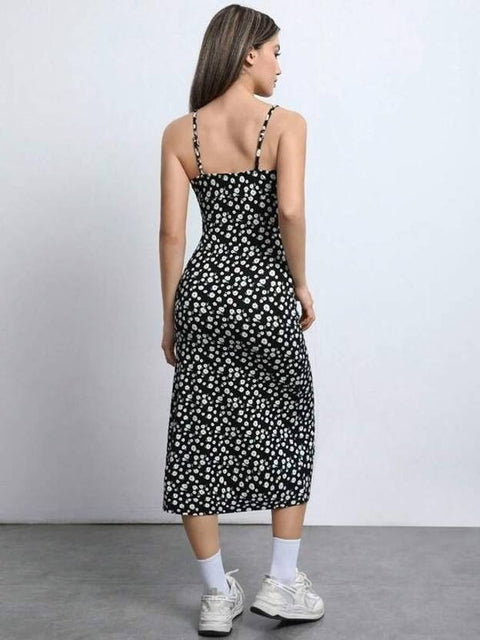 Women Bodycon Black Midi/Calf Length Dress