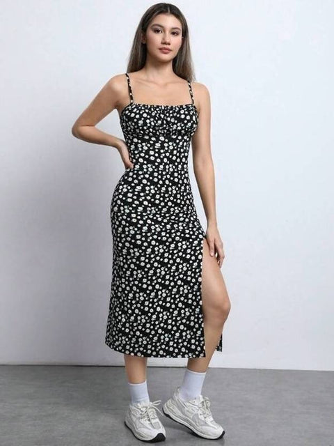 Women Bodycon Black Midi/Calf Length Dress
