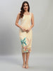 Women Bodycon Beige Midi/Calf Length Dress