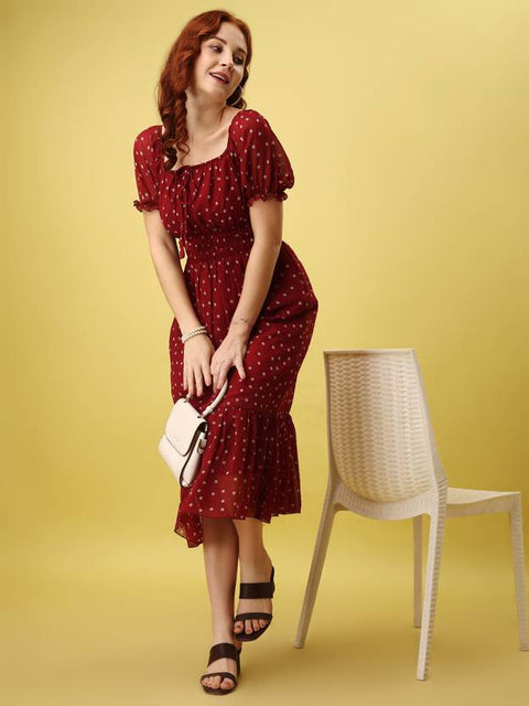 Women Fit and Flare Brown, Green, Maroon, Black, Blue, Pink, Yellow, Red, Purple, Orange Maxi/Full Length Dress