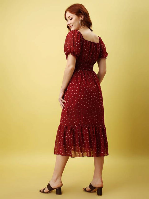 Women Fit and Flare Brown, Green, Maroon, Black, Blue, Pink, Yellow, Red, Purple, Orange Maxi/Full Length Dress