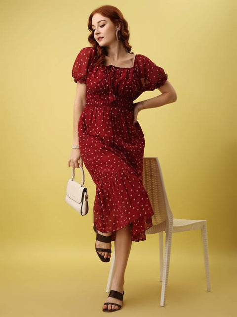 Women Fit and Flare Brown, Green, Maroon, Black, Blue, Pink, Yellow, Red, Purple, Orange Maxi/Full Length Dress