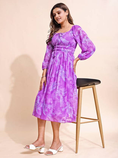 Women Fit and Flare Multicolor Maxi/Full Length Dress