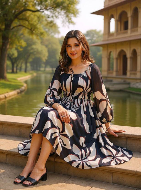 Women Fit and Flare Purple, Green, Pink, Black, Blue, White Maxi/Full Length Dress