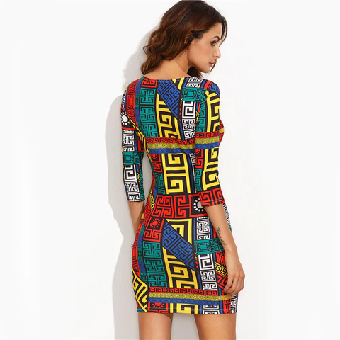 Attire Empire Women Bodycon Multicolour Dress