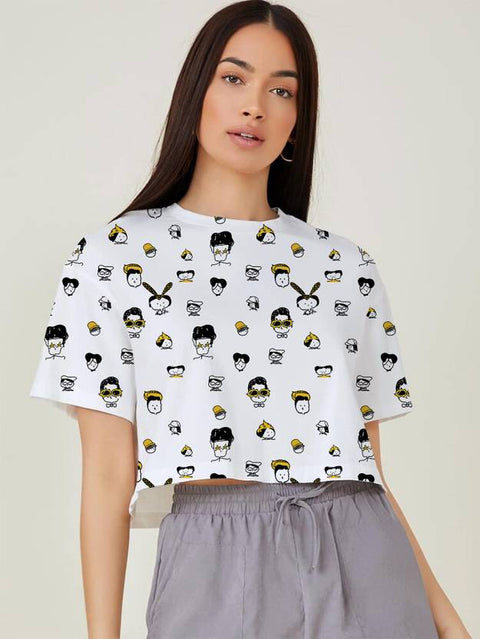 Casual Regular Sleeves Printed Women White Top