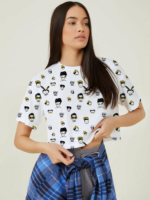 Casual Regular Sleeves Printed Women White Top