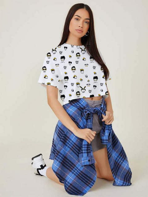 Casual Regular Sleeves Printed Women White Top