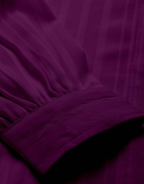 Attire Empire Women Regular Fit Printed Spread Collar Casual Purple Shirt