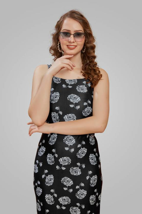 Women Bodycon Black, White Midi/Calf Length Dress