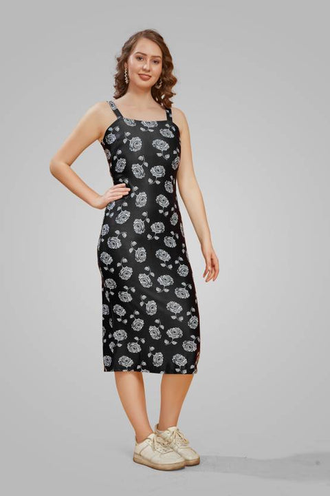 Women Bodycon Black, White Midi/Calf Length Dress