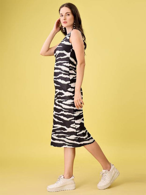 Women Bodycon Black Midi/Calf Length Dress