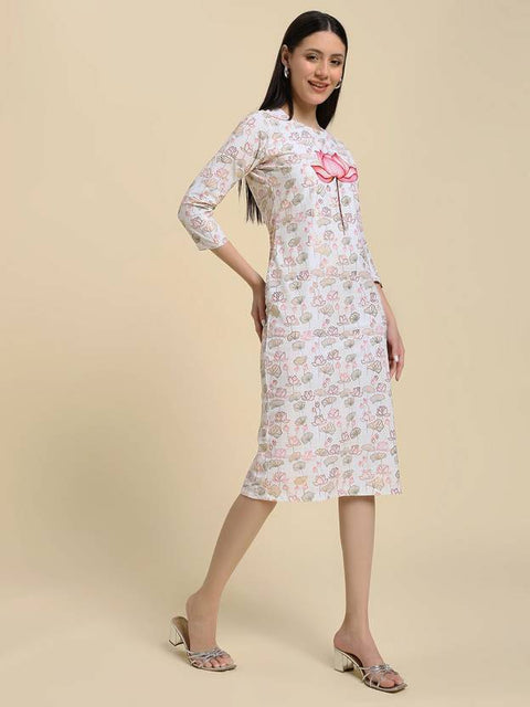 Women Bodycon White Midi/Calf Length Dress