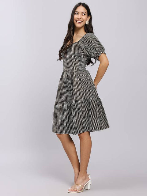 Women A-line Black Mini/Short Dress