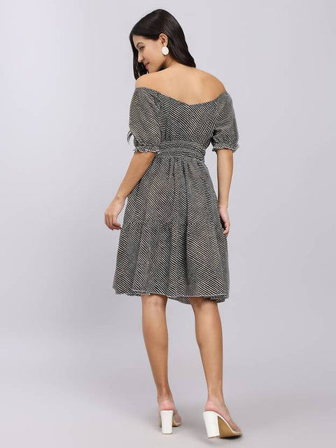 Women A-line Black Mini/Short Dress