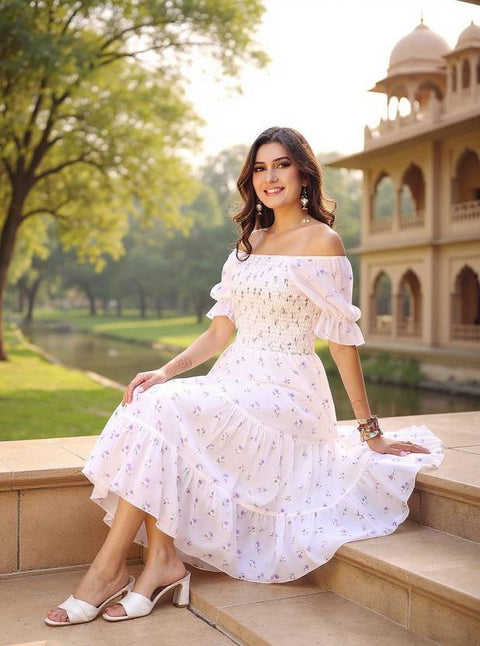 Women Fit and Flare Purple, Green, Pink, Black, Blue, White Maxi/Full Length Dress