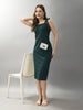 Women Bodycon Dark Green Midi/Calf Length Dress